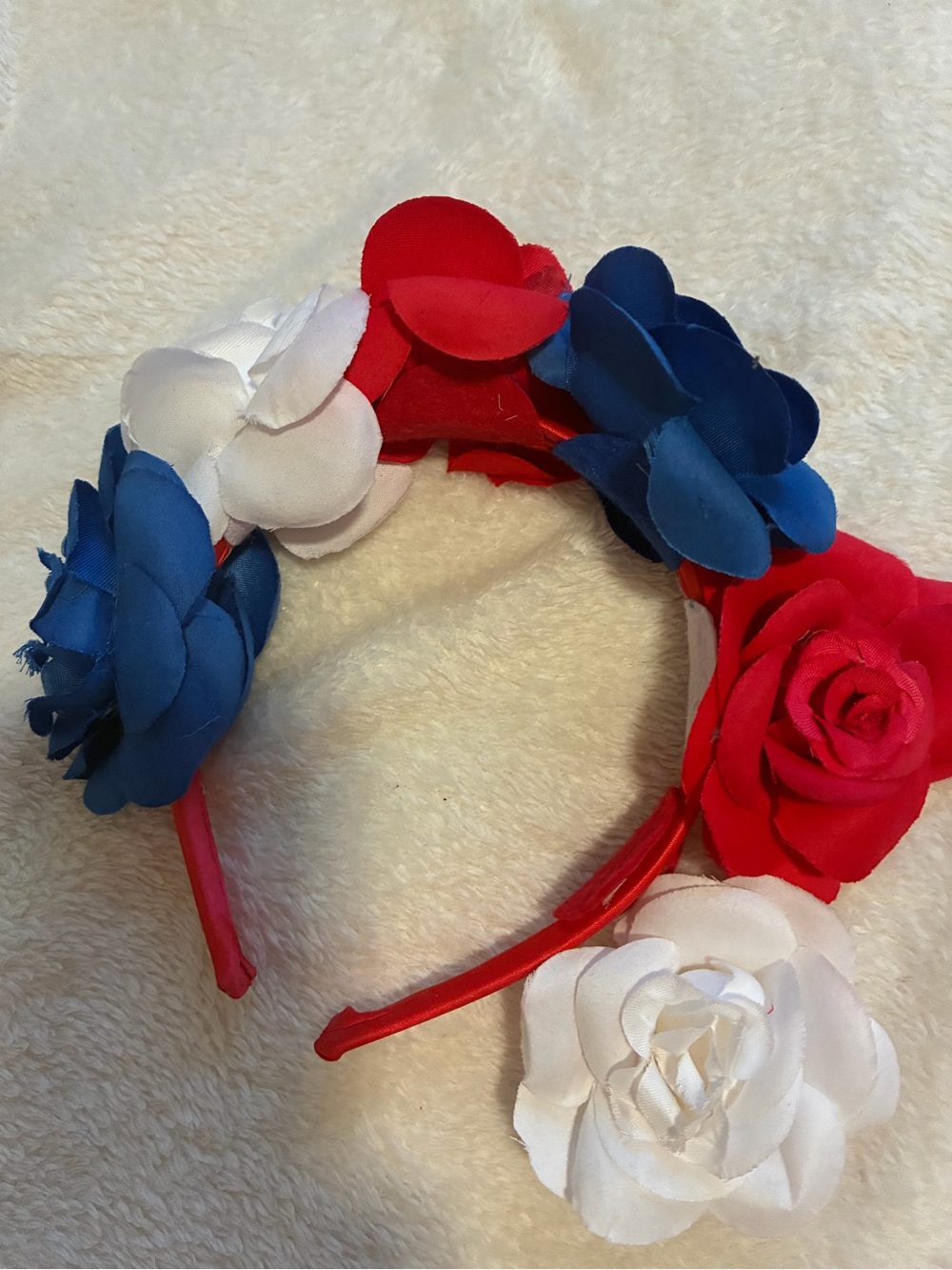 Red, White & Blue Floral Headband